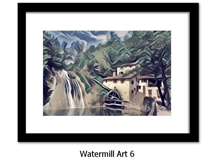 Framed Watermill Art Print